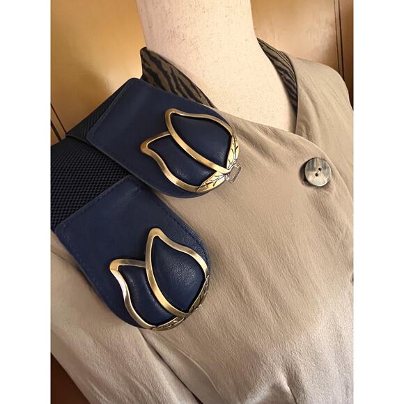 Vintage elastic belt in navy blue, size M - Picture 5 of 5